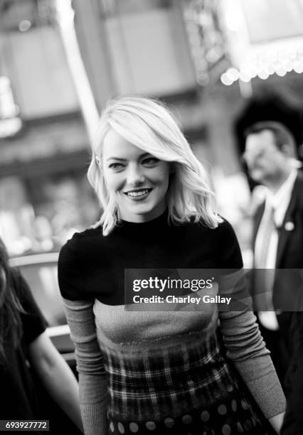 Actor Emma Stone arrives at American Film Institute's 45th Life Achievement Award Gala Tribute to Diane Keaton at Dolby Theatre on June 8, 2017 in...