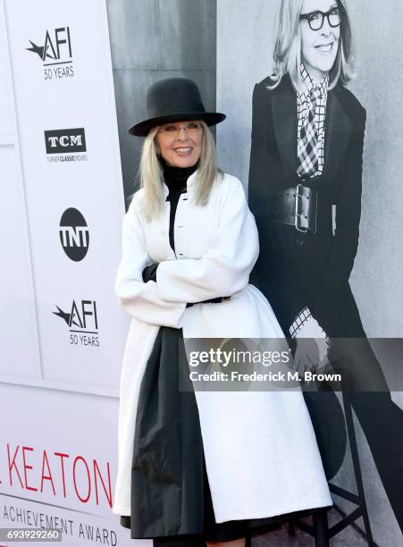 Honoree Diane Keaton arrives at American Film Institute's 45th Life Achievement Award Gala Tribute to Diane Keaton at Dolby Theatre on June 8, 2017...