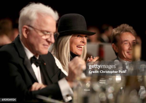 Actor Steve Martin, 45th AFI Life Achievement Award Recipient Diane Keaton, and Comedian Martin Short during American Film Institute's 45th Life...