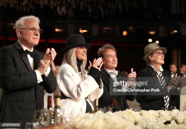 Actor Steve Martin, 45th AFI Life Achievement Award Recipient Diane Keaton, Comedian Martin Short, and actor Meryl Streep during American Film...