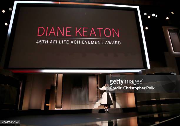 45th AFI Life Achievement Award Recipient Diane Keaton speaks onstage during American Film Institute's 45th Life Achievement Award Gala Tribute to...