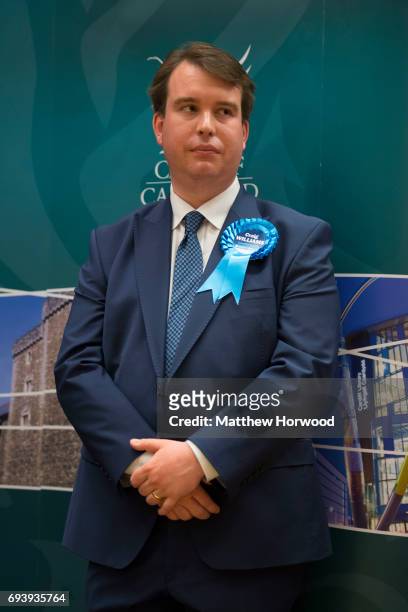 Former Conservative MP for Cardiff North Craig Williams looks on at the Sport Wales National Centre on June 9, 2017 in Cardiff, United Kingdom. After...