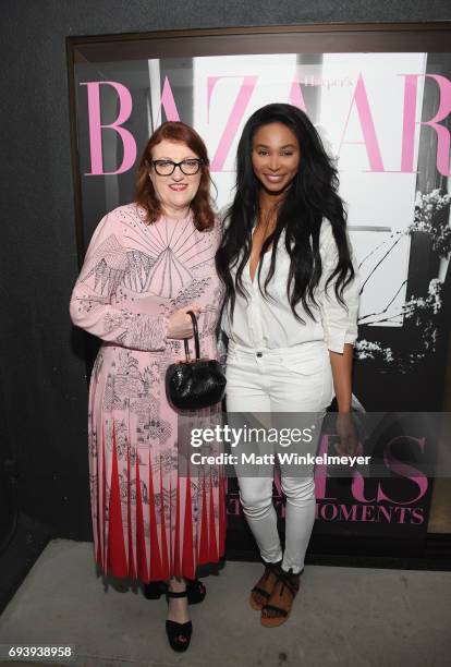 Harper's Bazaar Editor-in-Chief Glenda Bailey and Nana Meriwether attend Glenda Bailey's Book Launch Celebration at Eric Buterbaugh Los Angeles on...