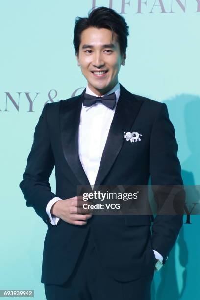 Actor Mark Chao arrives at the red carpet of Tiffany & Co. Grand ceremony on June 8, 2017 in Beijing, China.