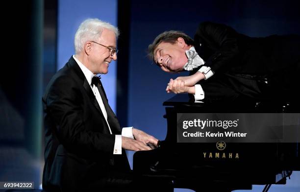 Actors Steve Martin and Martin Short perform onstage during American Film Institute's 45th Life Achievement Award Gala Tribute to Diane Keaton at...