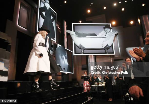 Honoree Diane Keaton onstage during American Film Institute's 45th Life Achievement Award Gala Tribute to Diane Keaton at Dolby Theatre on June 8,...