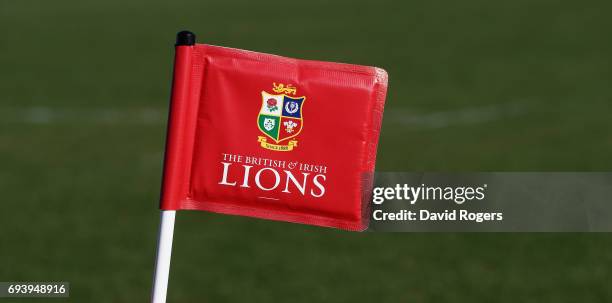 Lions corner flag during the British & Irish Lions training session held at Linwood Rugby Club on June 9, 2017 in Christchurch, New Zealand.