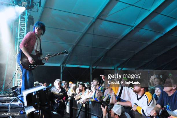 Recording artist Michael D'Addario of The Lemon Twigs performs onstage at That Tent during Day 1 of the 2017 Bonnaroo Arts And Music Festival on June...