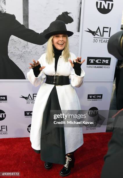 Honoree Diane Keaton arrives at the American Film Institute's 45th Life Achievement Award Gala Tribute to Diane Keaton at Dolby Theatre on June 8,...