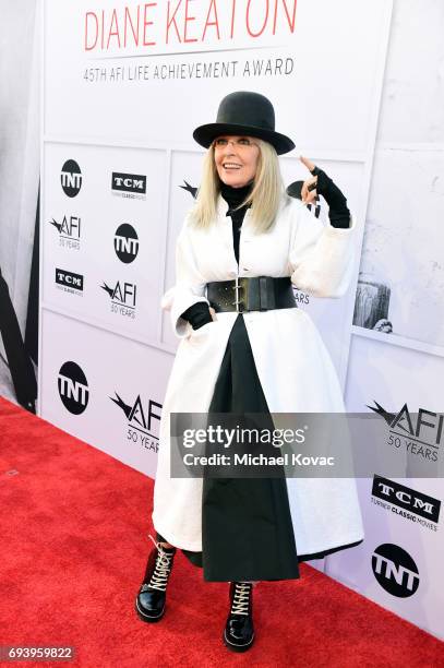 Honoree Diane Keaton arrives at the American Film Institute's 45th Life Achievement Award Gala Tribute to Diane Keaton at Dolby Theatre on June 8,...