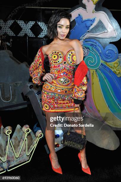 Actor Vanessa Hudgens attends Moschino Spring/Summer 18 Menswear and Women's Resort Collection at Milk Studios on June 8, 2017 in Hollywood,...