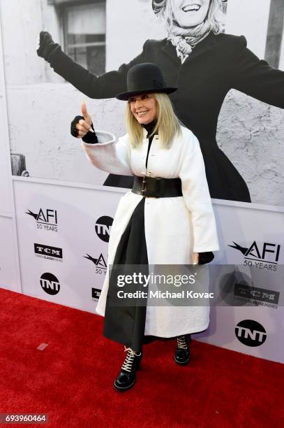 Honoree Diane Keaton arrives at American Film Institute's 45th Life Achievement Award Gala Tribute to Diane Keaton at Dolby Theatre on June 8, 2017...