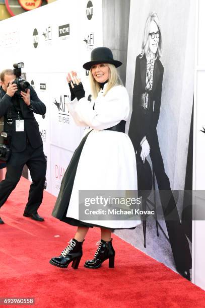 Honoree Diane Keaton arrives at the American Film Institute's 45th Life Achievement Award Gala Tribute to Diane Keaton at Dolby Theatre on June 8,...