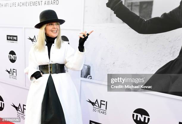 Honoree Diane Keaton arrives at American Film Institute's 45th Life Achievement Award Gala Tribute to Diane Keaton at Dolby Theatre on June 8, 2017...