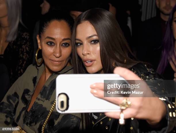 Actor Tracee Ellis Ross and model Ashley Graham attend Moschino Spring/Summer 18 Menswear and Women's Resort Collection at Milk Studios on June 8,...