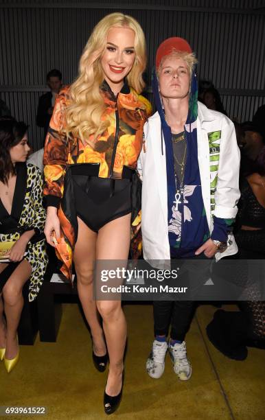 Gigi Gorgeous and Nats Getty attend Moschino Spring/Summer 18 Menswear and Women's Resort Collection at Milk Studios on June 8, 2017 in Hollywood,...