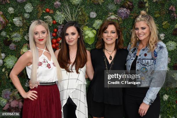 Megan and Liz Mace of the duo Megan & Liz, Martina McBride, and Lauren Alaina attend the Samsung Women in Country x Change The Conversation Dinner on...