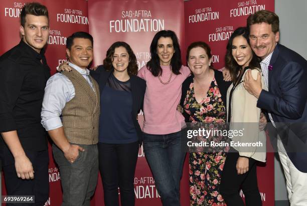 Scott Michael Foster, Vincent Rodriguez III, Rachel Bloom, Aline Brosh McKenna, Donna Lynne Champlin, Gabrielle Ruiz, and Pete Gardner attend...