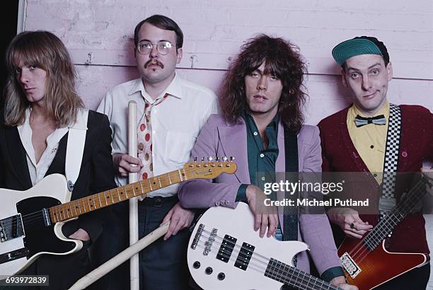 American rock group Cheap Trick, USA, 18th September 1977. Left to right: singer Robin Zander, drummer Bun E. Carlos, bassist Tom Petersson and...