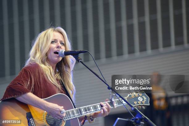 Deana Carter appears on the Cracker Barrel Stage during CMA Fest on June 8, 2017 in Nashville, Tennessee.