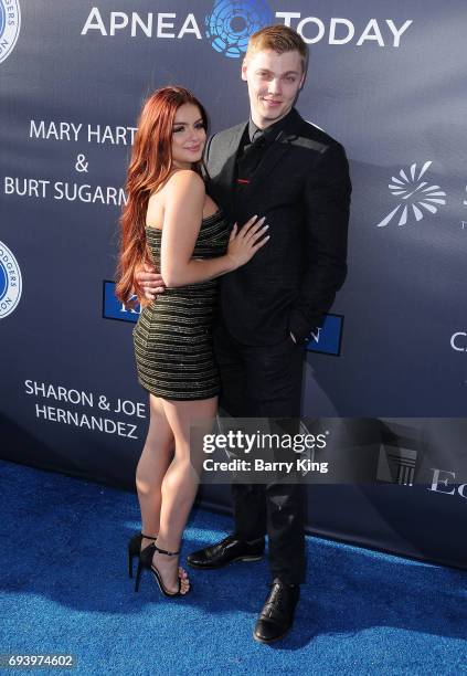 Actress Ariel Winter and actor Levi Meaden attend Los Angeles Dodgers Foundation's 3rd Annual Blue Diamond Gala at Dodger Stadium on June 8, 2017 in...