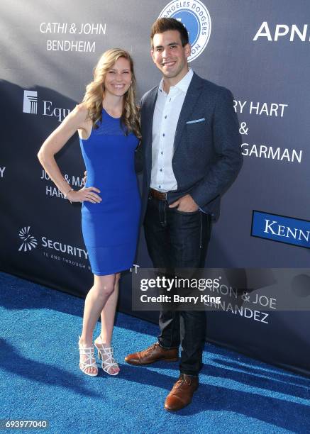 Sportscaster Joe Davis and guest attend Los Angeles Dodgers Foundation's 3rd Annual Blue Diamond Gala at Dodger Stadium on June 8, 2017 in Los...