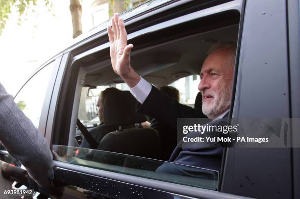 Labour leader Jeremy Corbyn leaves his home in north London after he called on the Prime Minister to resign, saying she should &quot;go and make way...