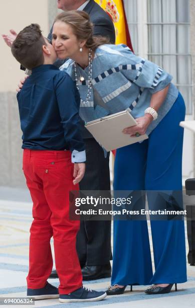 Princess Elena attends XXV Children and Youth Painting Contest at El Pardo Palace on June 8, 2017 in Madrid, Spain.