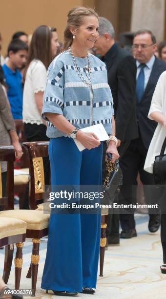 Princess Elena attends XXV Children and Youth Painting Contest at El Pardo Palace on June 8, 2017 in Madrid, Spain.