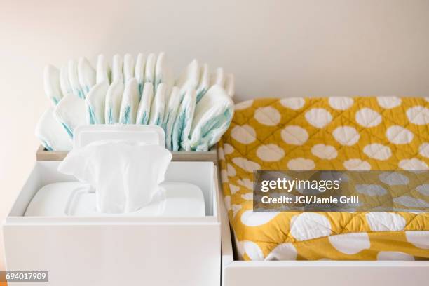 diaper changing station - wet wipe stock pictures, royalty-free photos & images