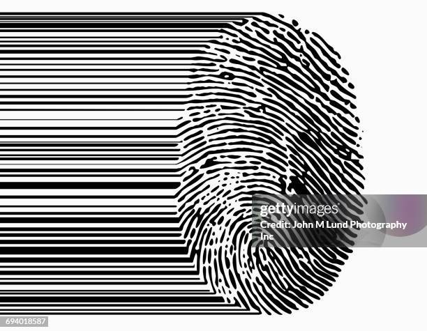 fingerprint bar code - security screen stock illustrations