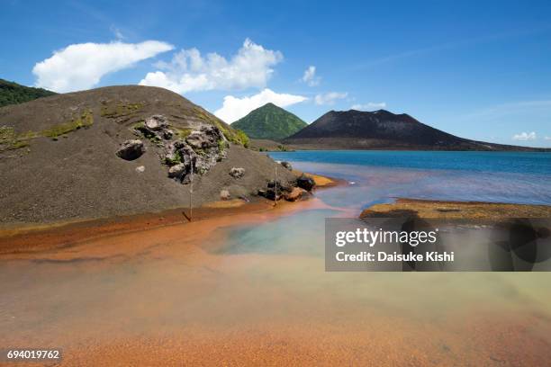 hot water springs near mount tavurvur in rabaul, papua new guinea - rabaul stock pictures, royalty-free photos & images