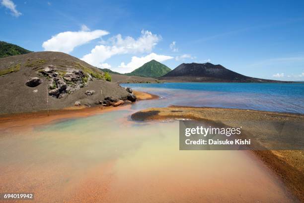 hot water springs near mount tavurvur in rabaul, papua new guinea - rabaul stock pictures, royalty-free photos & images