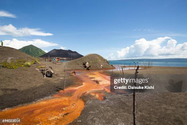 hot water springs near mount tavurvur in rabaul, papua new guinea - rabaul stock pictures, royalty-free photos & images