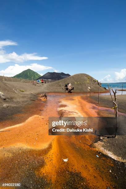 hot water springs near mount tavurvur in rabaul, papua new guinea - rabaul stock pictures, royalty-free photos & images