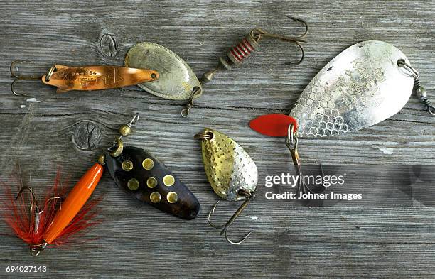 fishing equipment - vishaak visgerei stockfoto's en -beelden