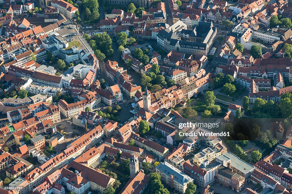 Germany, Erfurt, aerial view of the old city