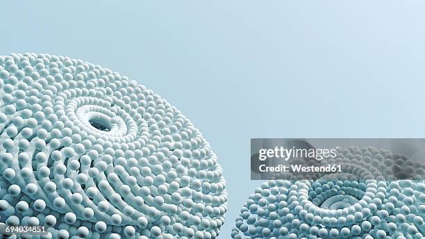 two ball-shaped objects, 3d rendering - abstract sphere stock illustrations