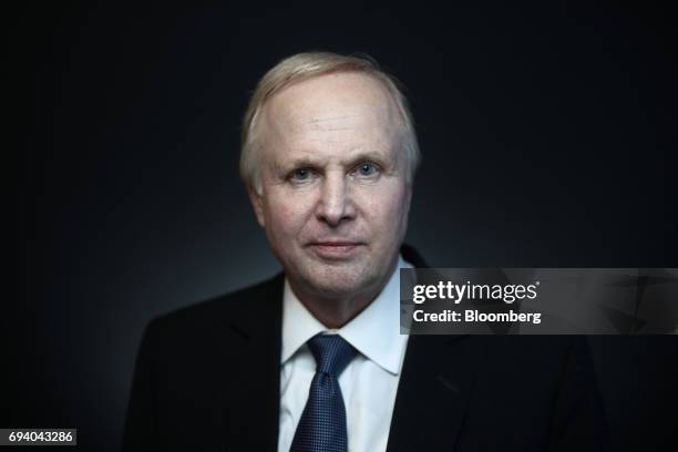 Bob Dudley, chief executive officer of BP Plc, poses for a photograph following a Bloomberg Television interview during the St. Petersburg...