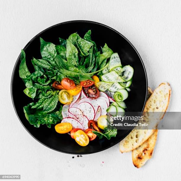 spring salad - side dish stock pictures, royalty-free photos & images