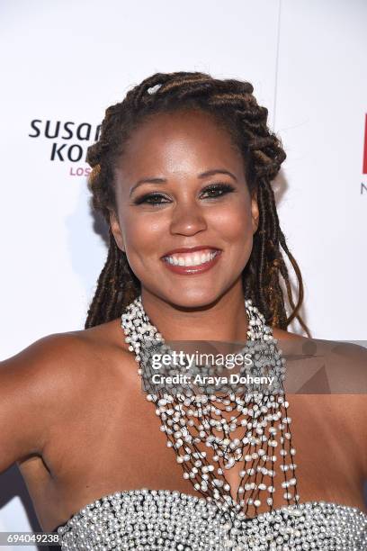 Breegan Jane attends the Susan G. Komen LA presents "Babes For Boobs" Live Bachelor Auction at El Rey Theatre on June 8, 2017 in Los Angeles,...