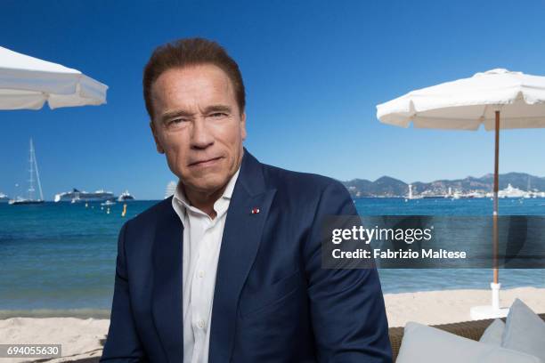 Actor Arnold Schwarzenegger is photographed for the Hollywood Reporter on May 20, 2017 in Cannes, France.