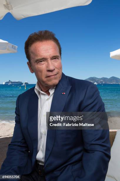 Actor Arnold Schwarzenegger is photographed for the Hollywood Reporter on May 20, 2017 in Cannes, France.