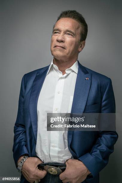 Actor Arnold Schwarzenegger is photographed for the Hollywood Reporter on May 20, 2017 in Cannes, France.