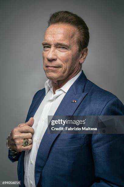 Actor Arnold Schwarzenegger is photographed for the Hollywood Reporter on May 20, 2017 in Cannes, France.