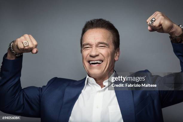 Actor Arnold Schwarzenegger is photographed for the Hollywood Reporter on May 20, 2017 in Cannes, France.