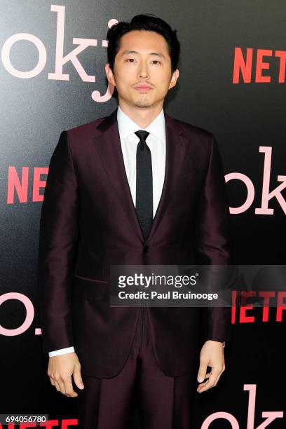 Steven Yeun attends Netflix hosts the New York Premiere of "Okja" at AMC Lincoln Square Theater on June 8, 2017 in New York City.