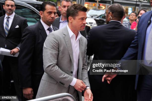 Brad Pitt attends Netflix hosts the New York Premiere of "Okja" at AMC Lincoln Square Theater on June 8, 2017 in New York City.