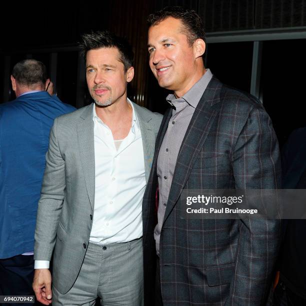 Brad Pitt and Scott Stuber attend Netflix hosts the after party for "Okja" at AMC Lincoln Square Theater on June 8, 2017 in New York City.