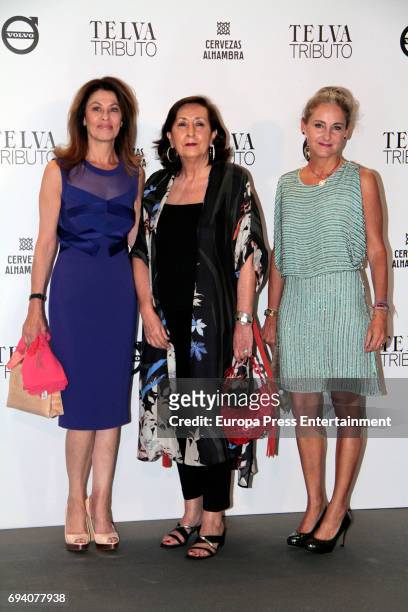 Beatriz Perez Aranda , Carla Royo-Villanova and Nieves Fontana attend the tribute gala to Paco Rabanne at Real Academia de Bellas Artes de San...
